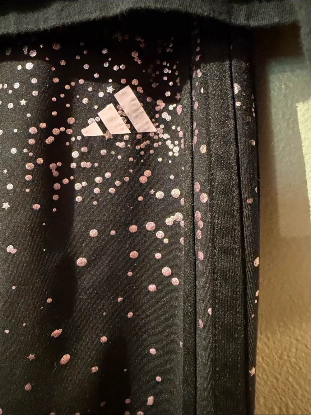 Adidas  Black & Pink foiled Speckled Logo Two-Piece Set